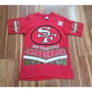 Vintage Salem San Francisco 49ers All Over‎ Double Sided T Shirt Medium NFL